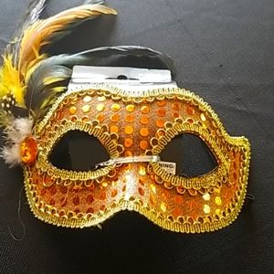 Yellow masquerade mask new
